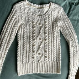 NEW White Cable Knit Sweater